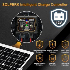 VOLTSET 20W Solar Panel Kit 12V Solar Battery Trickle Charger Maintainer for RV