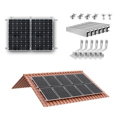 CP SETUNO Solar Panel Mounting Set Photovoltaic Mounting Rail for 1/2/4 Solar