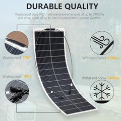 150-900W 12V Monocrystalline Solar Panel Module Off Grid PV Power f/ Home RV Car