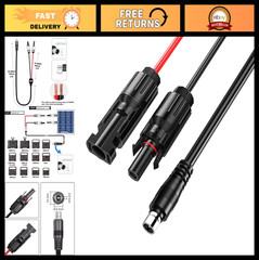 Solar Connector to DC8020 Extension Cable for Solar Panel Charging, Compatible w