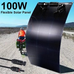 Solar Panel 100W 18V Thin Mono Semi-Flexible IP67 Waterproof, RV Camper Boat
