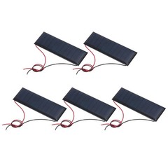 5 Pcs 5.5V 0.33W 60mA Mini Solar Panels with 2 Cable 90mm x 30mm