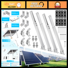 Adjustable Solar Panel Mounting Brackets Kit – Aluminum Alloy, Fits 50W-400W, Ro