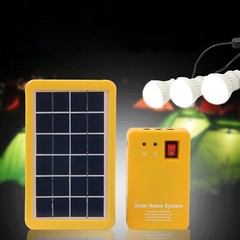 USB Solar Power Panel Generator Kit 5V Charger Home System 3 LED Bulbs Light