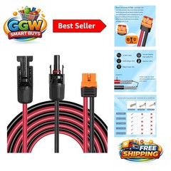 Durable 10FT Solar Connector to XT60i – Heat Resistant & Waterproof 10AWG Cable