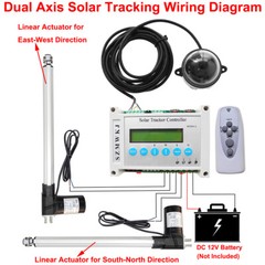 6000N Dual Axis Solar Tracking Tracker Kit W/ 2PCS Linear Actuator Controller AT