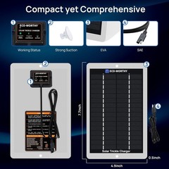 Cargador Solar De Batería Portatil Impermeable Panel Solar Mantenedor Trickle
