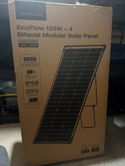 EcoFlow 125W x4 Bifacial Modular Solar Panel 25% efficiency – 500W kit Open box