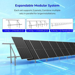 SUNGOLDPOWER Solar Panel Mount Brackets,Modular&Expandable,Heavy Duty&Adjustable