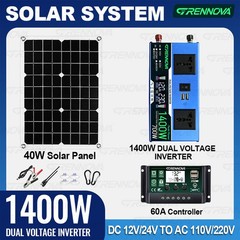 Grennova 1400W Solar Kit 60A MPPT Dual Voltage Off-Grid Home Backup Power