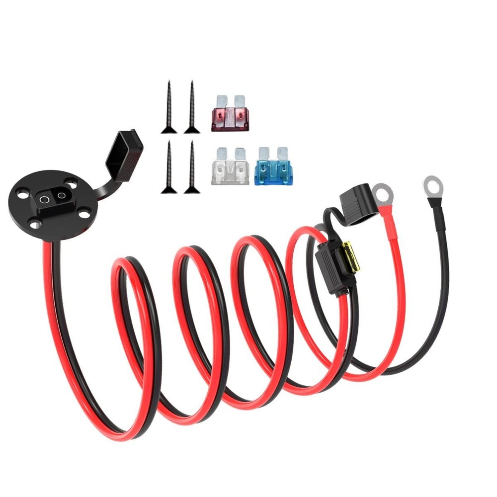 ELFCULB SAE Power Socket Sidewall Port O Ring 12AWG 5FT For RVs SA2-RV2-8-12-5