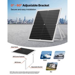 30W 12V Solar Panel Battery Charger with MPPT Controller, IP67 Waterproof for