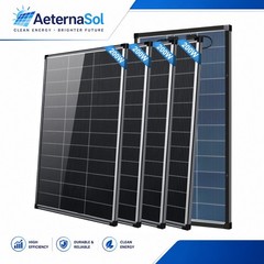 AeternaSol 4Pack 200W Bifacial Solar Panel 800W N-Type 18V Mono Off Grid Roof RV