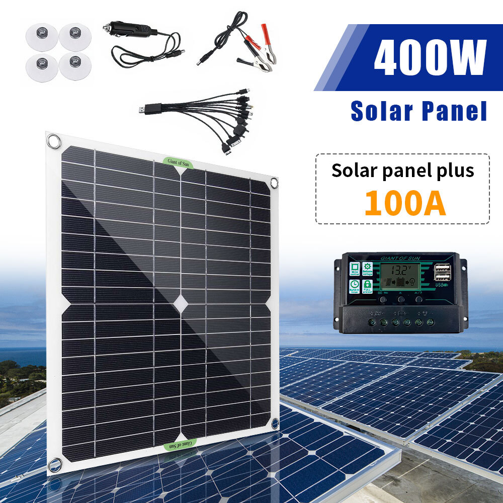 400 Watts Solar Panel Kit 100A 12V Battery Charger w/ Controller Caravan Boat US