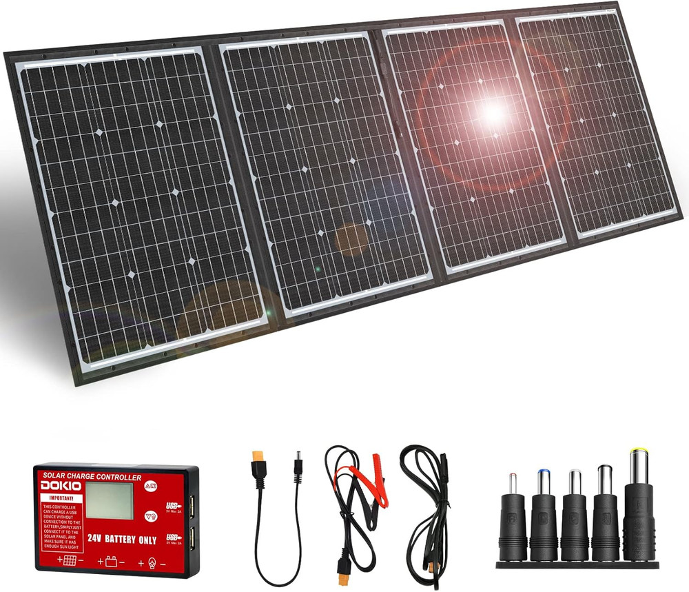 200W 36V Portable Foldable Solar Panel Kit, Compact 19X26.4In Design 9.7Lb with