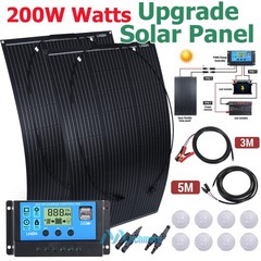 200W 100W Portable Flexible Mono Solar Panel+30A Controller RVs Camping Rooftop