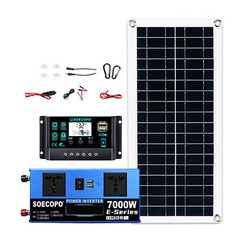 6000W Solar Panel Set Solar Power Inverter Generator 100A Home 220V Grid System