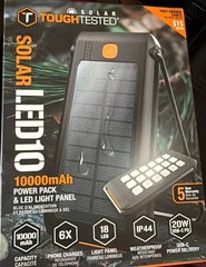 ToughTested Solar LED10 10000mAh Power Pack & LED Light Panel NEW/OPEN BOX