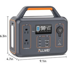 Portable Power Station 280Wh Generator Rechargeable Solar Backup Outdoor Use
