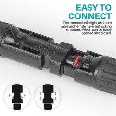 2 Pack Tool-Free Solar Cable Connectors – Waterproof Y-Branch Adapter for 5 Pane