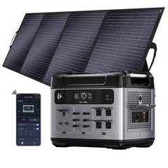 Power Station 2400W/2048Wh Solar Generator +PV100 Fast Charging for Emergencie