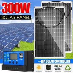 300W Watt Monocrystalline Solar Panel 12V Charging RV Camping Home Off-Grid Boat