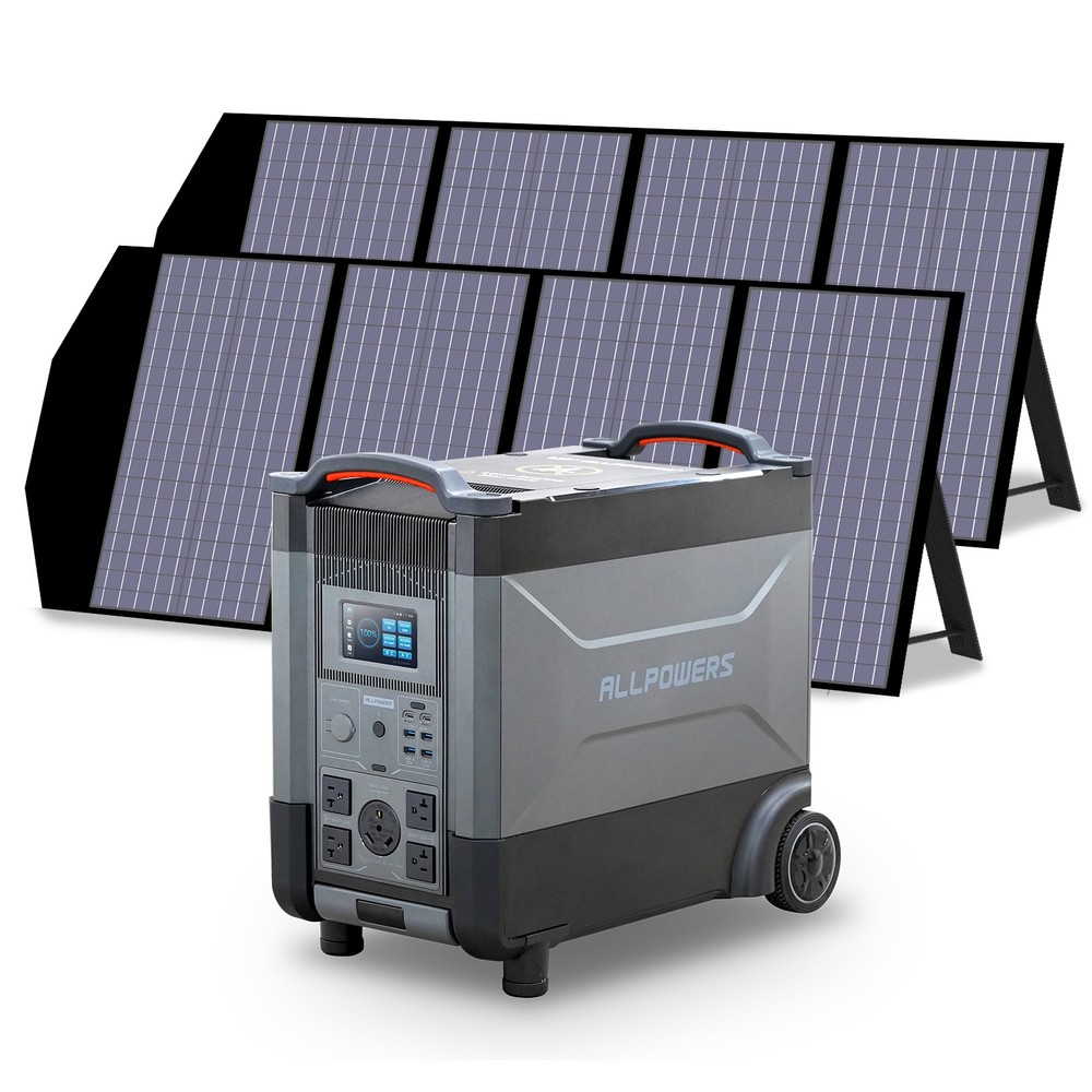 ALLPOWERS 4000W LiFePO4 Battery Power Station Backup Battery 2X 140W Solar Panel