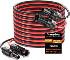 10AWG Tin Plated Copper Solar Panel Extension Cables with Waterproof Connectors
