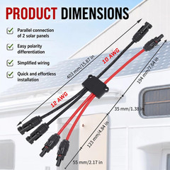 Solar Parallel Connectors for 2 Panels, Tool-Free MC4 Cable…