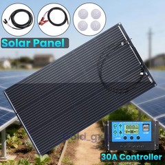100W Solar Panel Kit Home RV PV Power Off-Grid Boat Power Camping+30A Controller