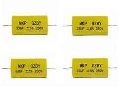 Audio Speaker Crossover Capacitor 33uF 250V MKP Polypropylene 4 Piece Package