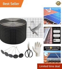100Ft Black PVC-Coated Solar Panel Bird Guard Mesh Kit for Ultimate Protection
