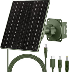 10W Solar Panel for Trail Cameras, DC & USB-C Solar Charger with 10400Mah Batter