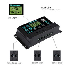 SOECOPO 8000W Peak Solar Kit 12V 24V to 110V/220V Inverter for RV Off-Grid Camp