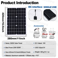 10000W 110V Power Inverter Solar Generator With 500W Solar Panel Home Complete
