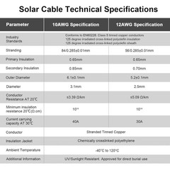 6 Feet UV Resistant Solar Panel Extension Cable for Enhanced System Performance
