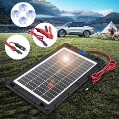 12V Solar Trickle Charger 20W Solar Panel Kit Car RV Trailer Battery Maintainer