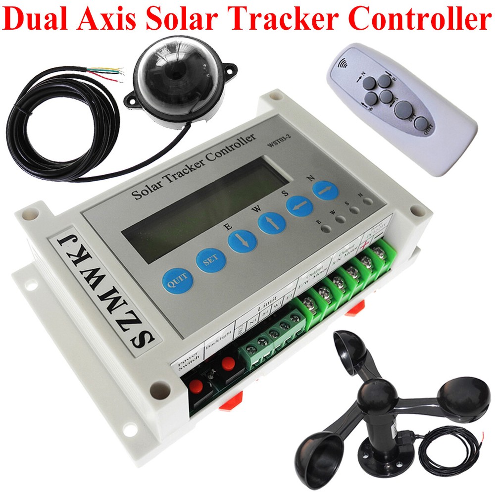 Electronic Dual Axis Solar Tracker Controller+Wind Speed Sensor Solar Panel Kits