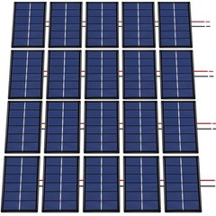 20 Set Mini Solar Panels 5V 200mA with Pre-Soldered Wires for DIY Projects, LED