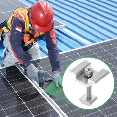 20pcs Solar Panel Mount Mid Clamps 45mm Aluminum for RVs White