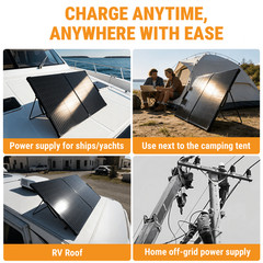 100W Foldable Solar Panel Kit,25% High-Efficiency A+ Monocrystalline Glass Panel