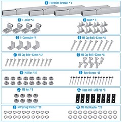 2 Sets (4Pcs) Solar Panel Mounting Brackets – Adjustable Solar Panel Tilt Mou…
