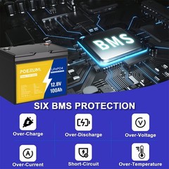 NEW 12V 100Ah LiFePO4 Lithium Battery 8000+ Deep Cycle BMS for Solar RV Off-grid