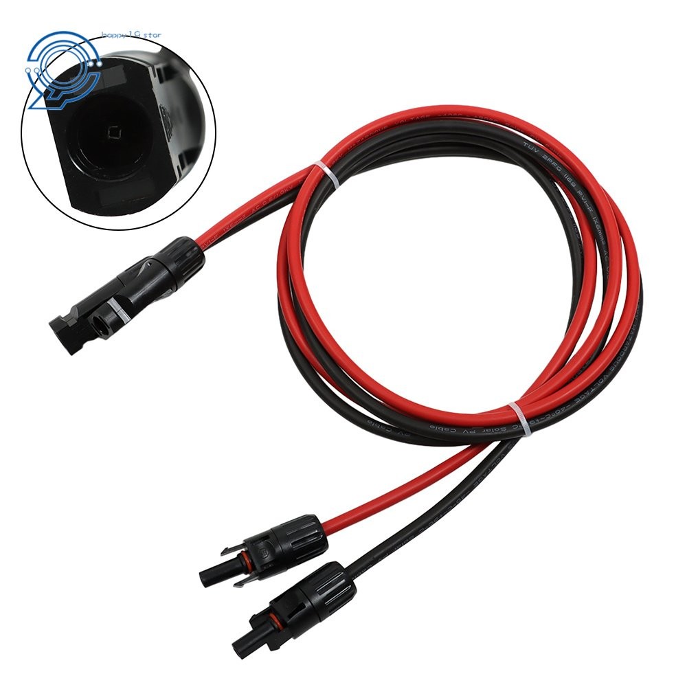 1 Pair 5 Feet 10 AWG Solar Panel Extension Cable Wire Connector Black + Red