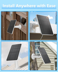Solar Panel for Security Camera, 5W Solar Panel Charger Compatible with Eufycam