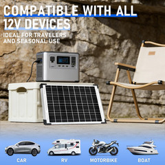 Solar Panel Kit 20W 12V Monocrystalline,Battery Maintainer +10A Solar Charge Con